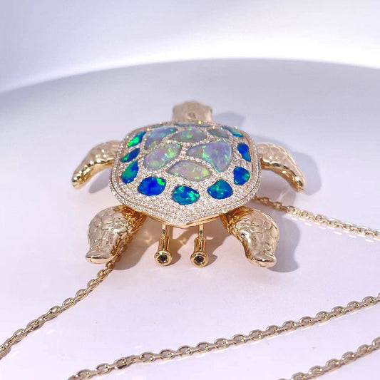Mezéka Turtle Brooch-Pendant
